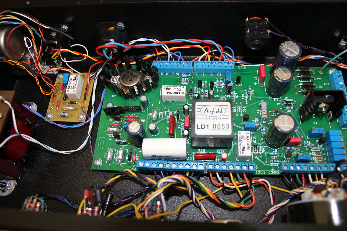 Photo of the inside of the Airfield Audio Liminator Compressor (photo by Torry Courte)